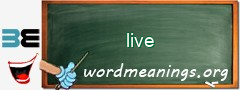 WordMeaning blackboard for live